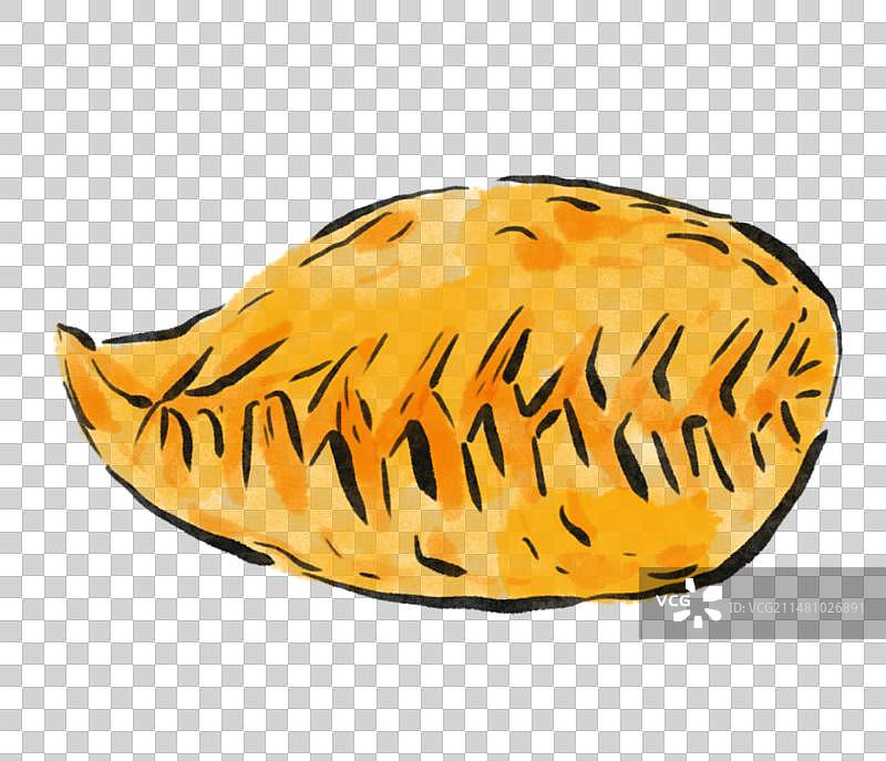 水墨风内蒙古美食插画元素-蒙古馅饼图片素材