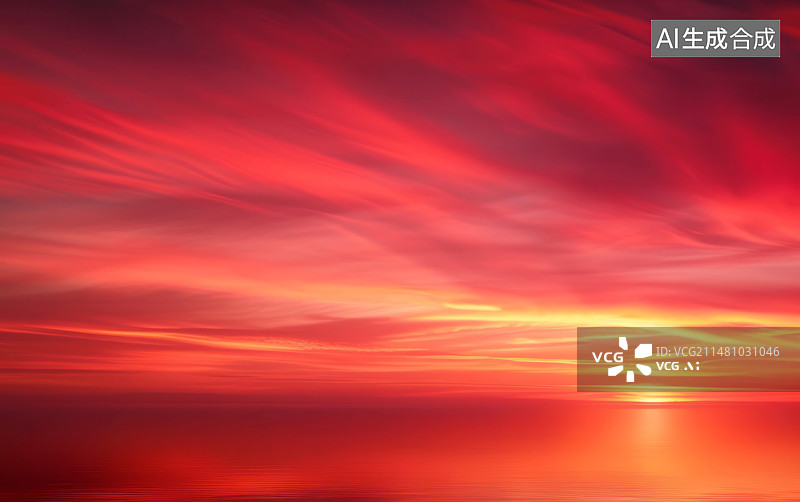【AI数字艺术】红色云彩天空抽象背景图片素材