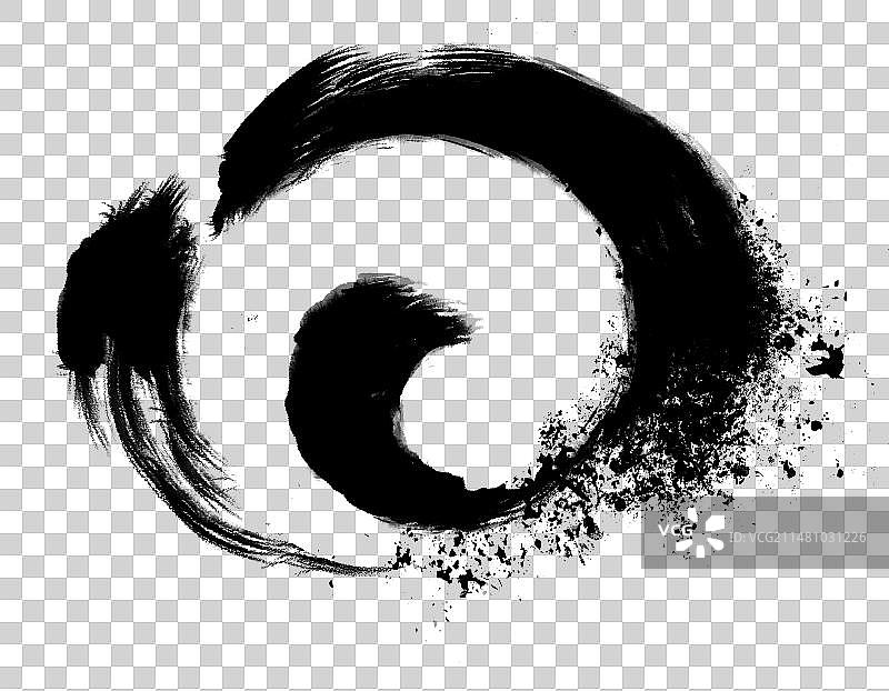 水墨墨韵毛笔笔触图片素材