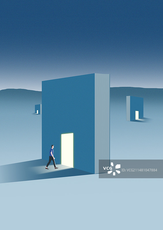 书籍图书知识求知求学进步探索发现走进门逻辑思维幻想意识流文本图纸进步精神追求跨越插画图片素材