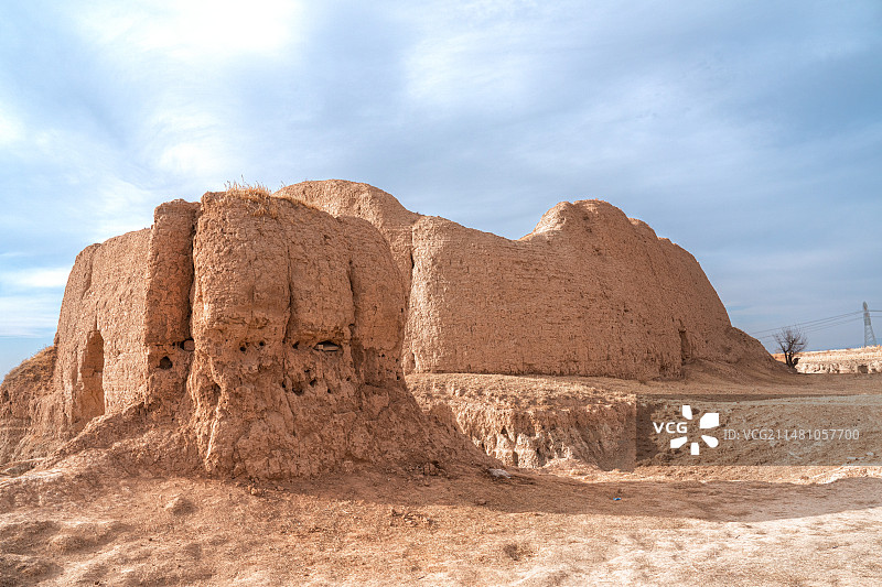 戈壁古堡图片素材
