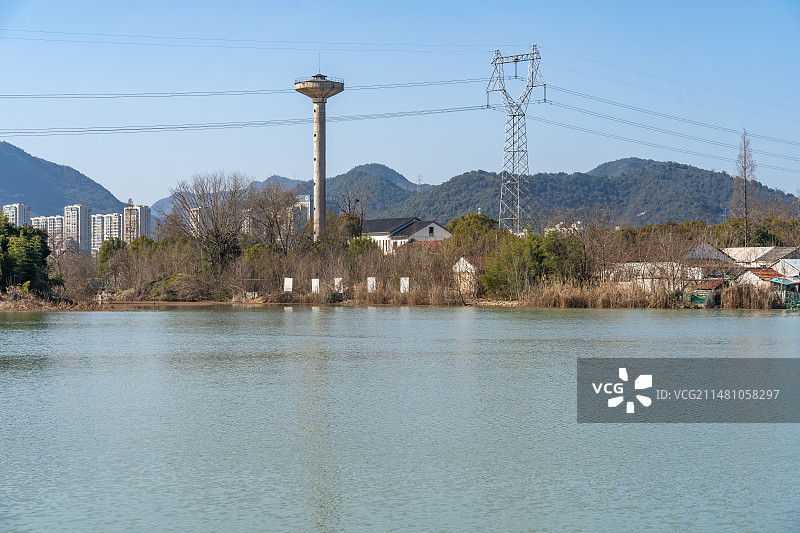 杭州富阳 阳陂湖 湿地公园 生态环境 美丽乡村图片素材