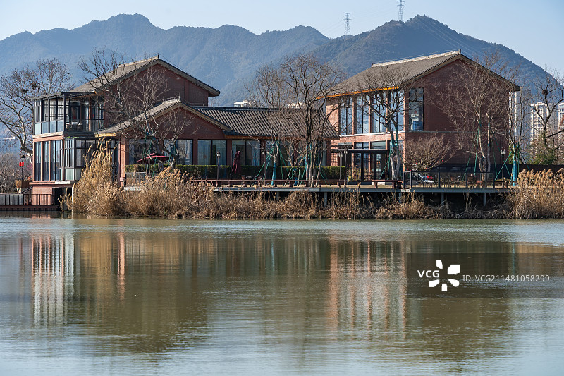 杭州富阳 阳陂湖 湿地公园 生态环境 美丽乡村图片素材