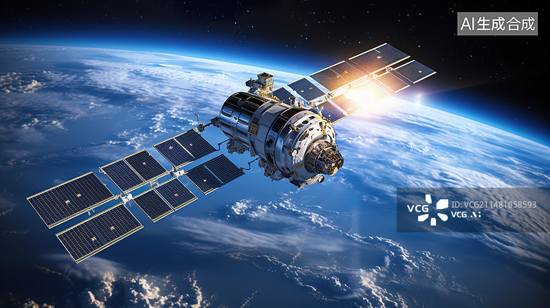 【AI数字艺术】世界航天日空间站太空卫星微距摄影未来科幻绘本插画图片素材