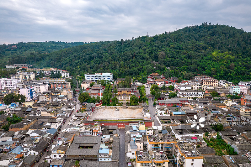 中国云南省玉溪市通海县文庙航拍图片素材