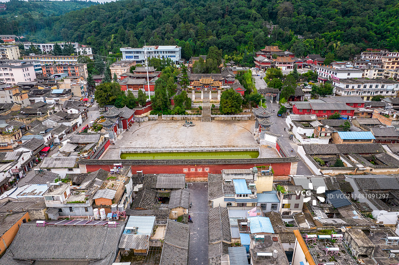中国云南省玉溪市通海县文庙航拍图片素材