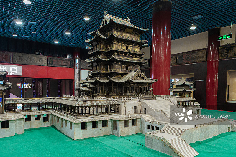 滕王阁里的滕王阁建筑模型图片素材