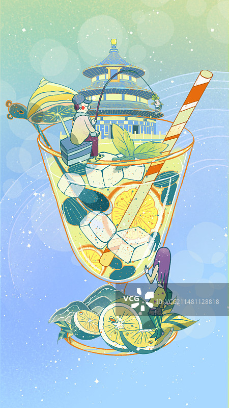 夏天冰镇饮料杯图片素材