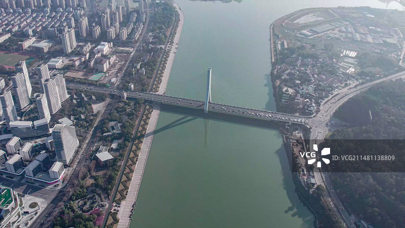 航拍福建福清市中心图片素材