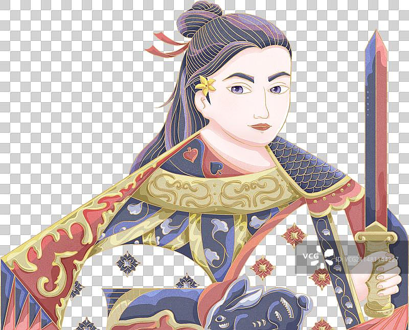 国潮风女性将军女军人花木兰图片素材