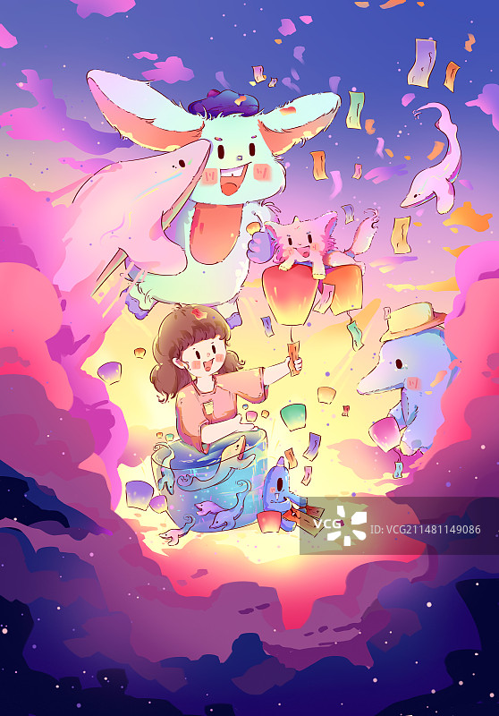 愿望插画图片素材