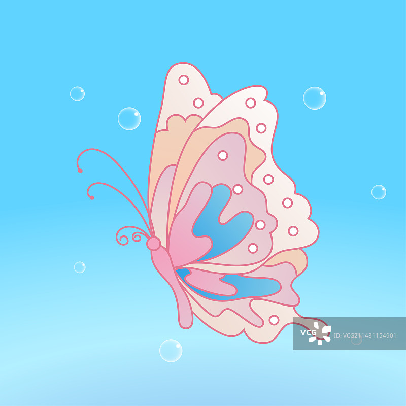 一只飞翔的粉色蝴蝶图片素材