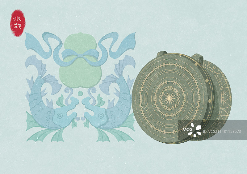 水族礼乐器物铜鼓图片素材