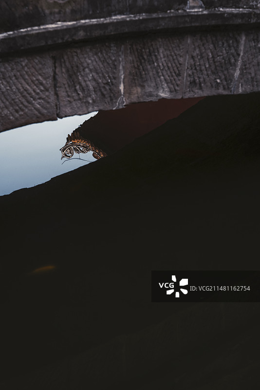 自贡富顺文庙 泮池中的倒影图片素材