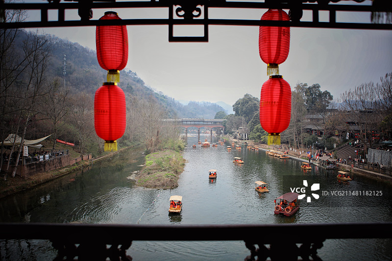 成都崇州街子古镇一角图片素材