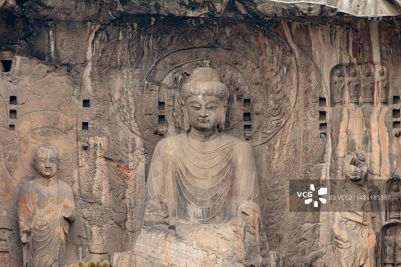 洛阳龙门石窟卢舍那大佛龛图片素材