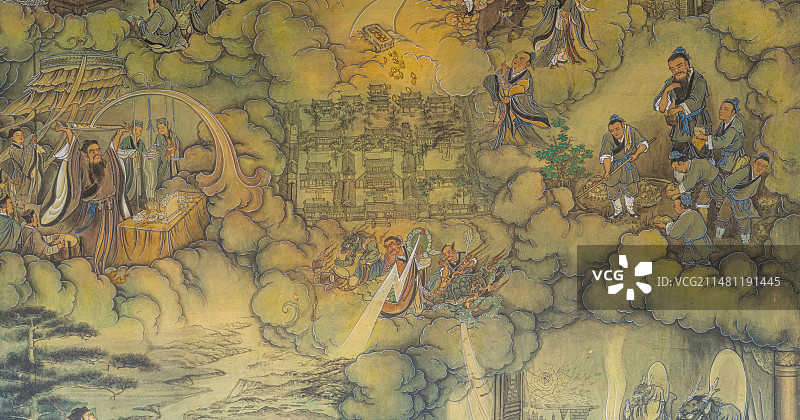 辽宁喀左县 道教遗迹 天成观  建筑  祈福烧香图片素材