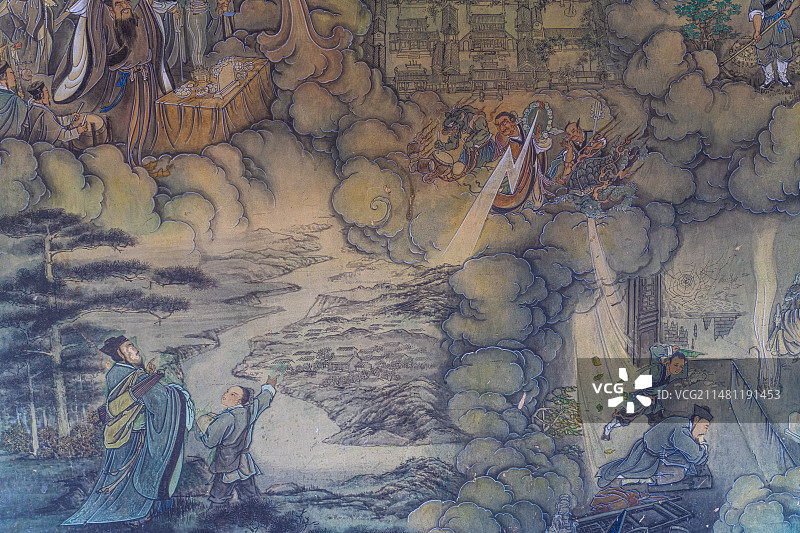 辽宁喀左县 道教遗迹 天成观  建筑  祈福烧香图片素材