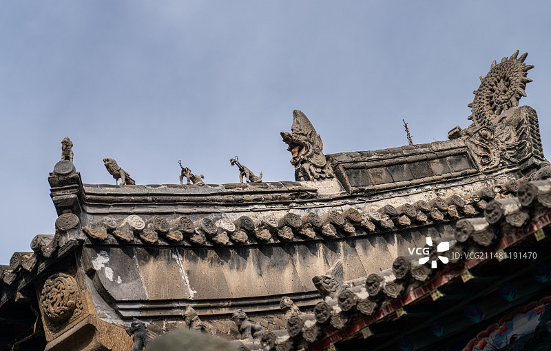 辽宁喀左县 道教遗迹 天成观  建筑  祈福烧香图片素材