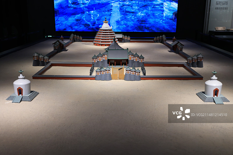 西夏王陵3号陵模型 西夏博物馆图片素材