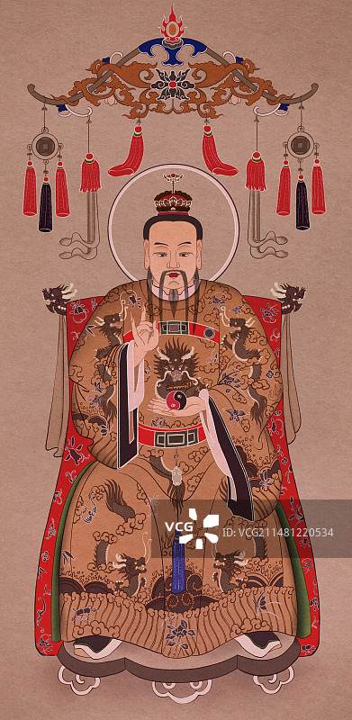 太清道德天尊 传统国画 神仙图图片素材