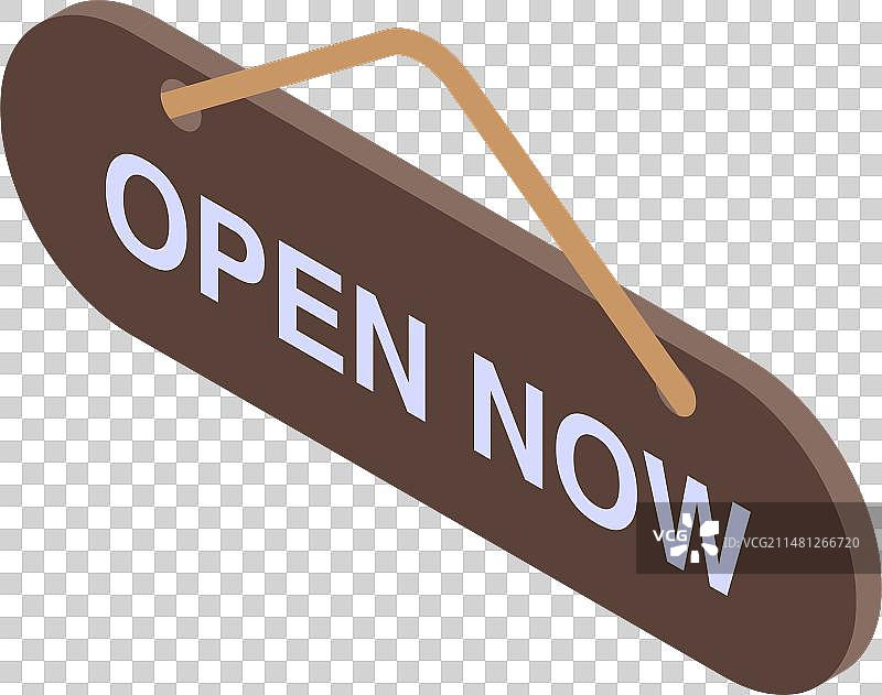 Isometric风格的店铺入口“营业中”图标图片素材