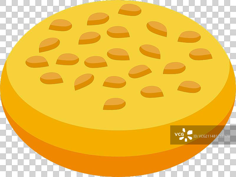 芝麻酱面包等距风格美食烹饪图标图片素材