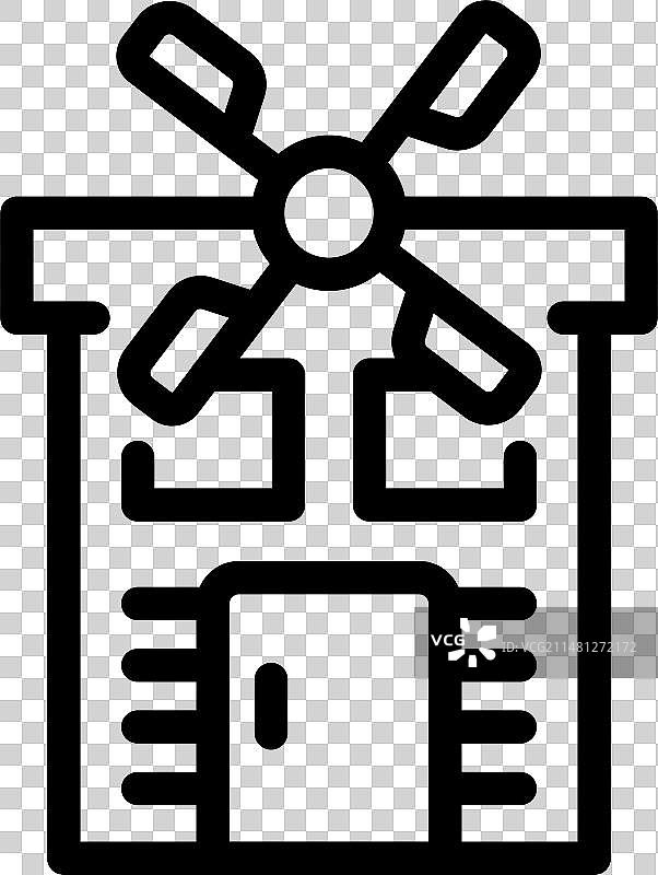 风磨坊图标轮廓艺术图片素材