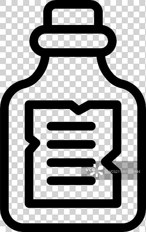 带塞子的玻璃瓶图标轮廓图片素材