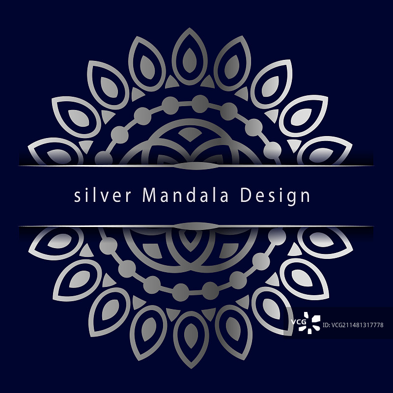 美丽的银色曼陀罗背景图片素材