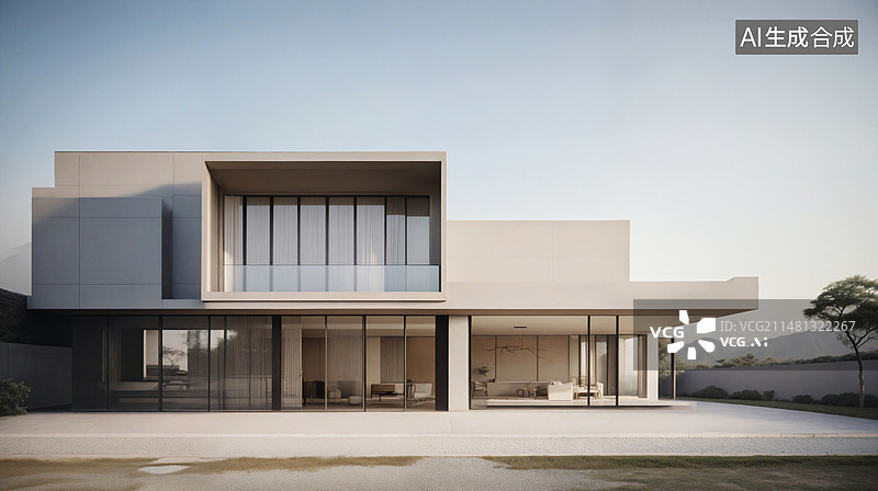 【AI数字艺术】极简风格现代建筑图片素材