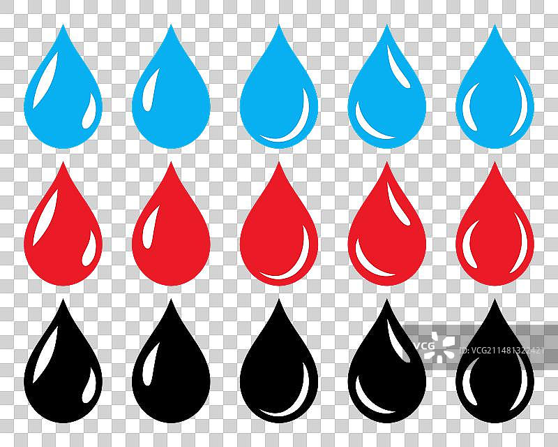 水、血和油滴符号图标图片素材