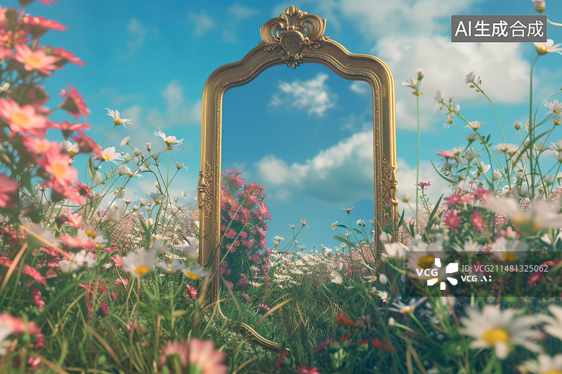 【AI数字艺术】春天风格的电商产品展台图片素材