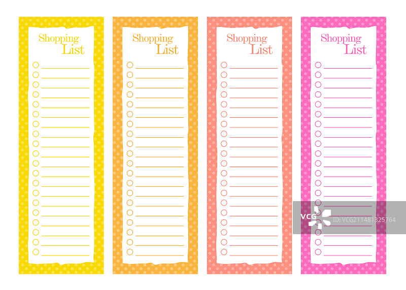 A4纸格式的购物清单模板图片素材