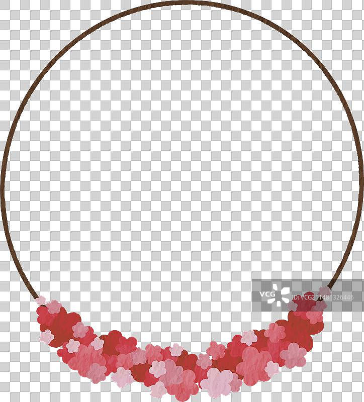 抽象甜美粉色花环水彩画图片素材