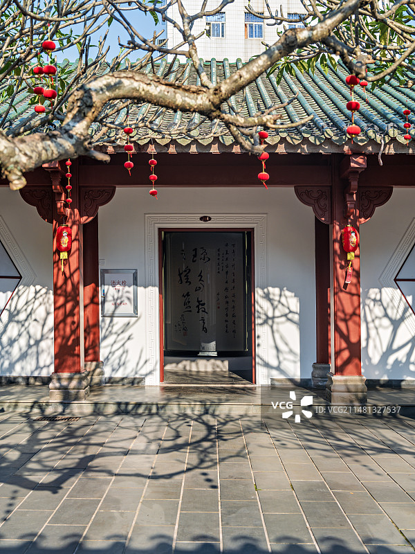 海口琼台书院白昼光影风光图片素材