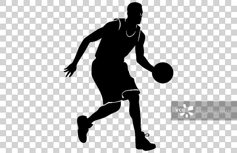 篮球运动员剪影图片素材