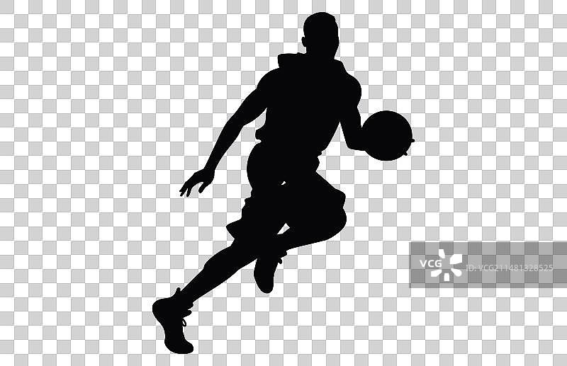 篮球运动员剪影图片素材