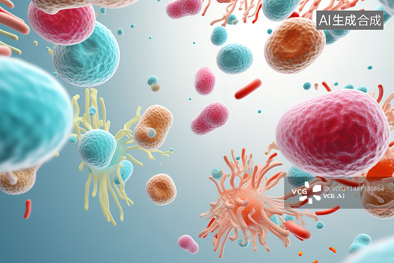 【AI数字艺术】细菌和益生菌主题插图图片素材