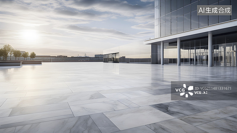 【AI数字艺术】极简建筑广告背景图片素材