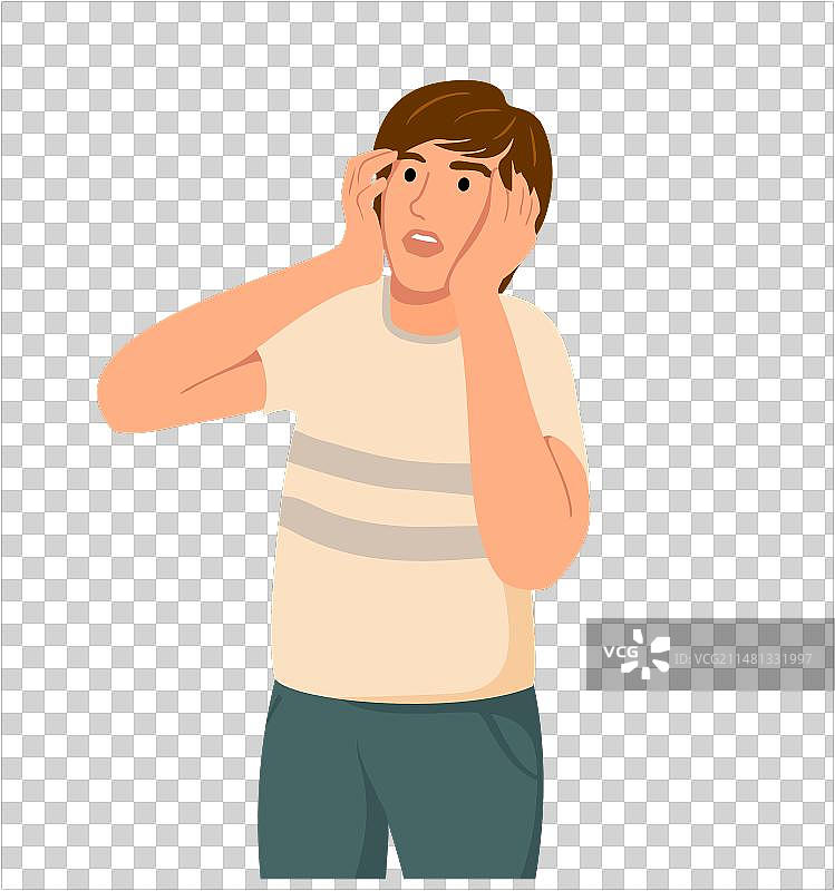 焦虑的年轻人感到苦恼和担忧图片素材