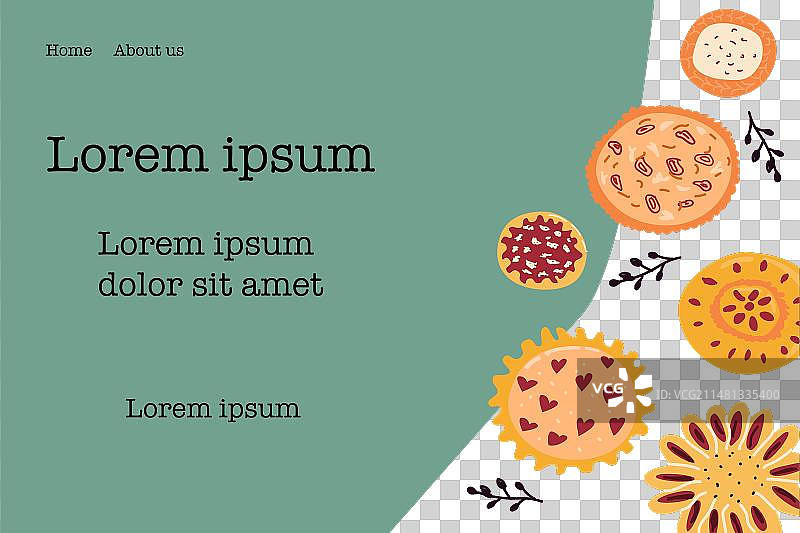 卡通手绘馅饼网页设计图片素材