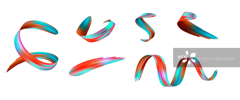 3D笔刷渐变纹理笔刷套装图片素材