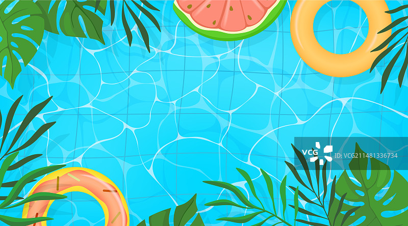 夏季泳池趣味游泳背景图片素材