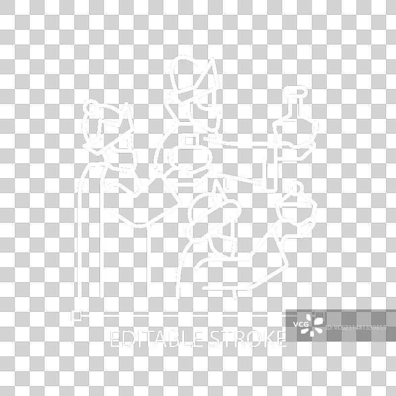 深色主题的主显节白色线性图标图片素材
