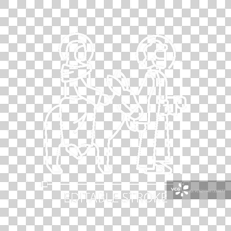 前往伯利恒的旅程白色线性图标图片素材