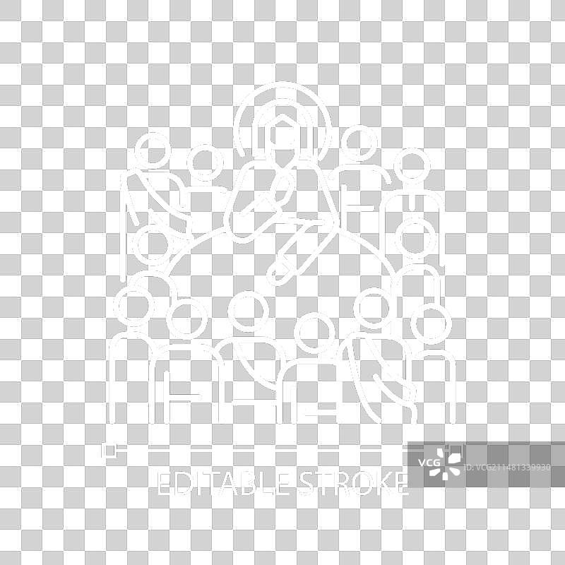 深色主题的最后的晚餐白色线性图标图片素材