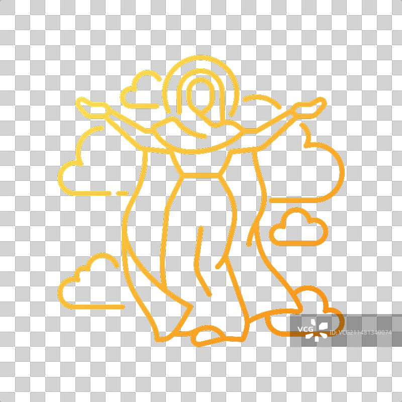 圣母玛利亚渐变线性图标图片素材