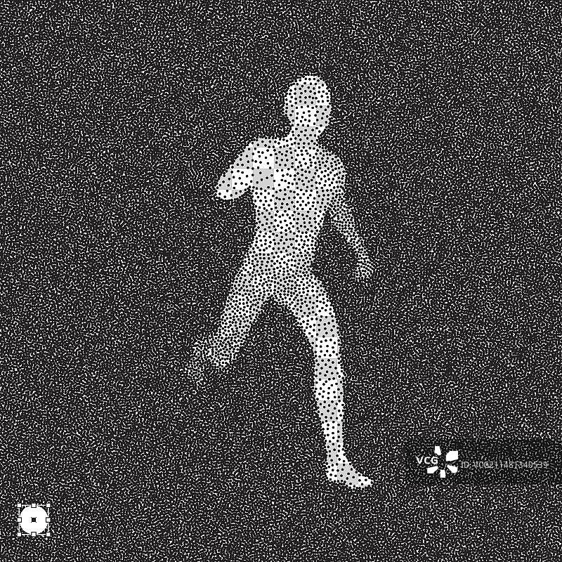 奔跑的男人3D模型（黑白）图片素材