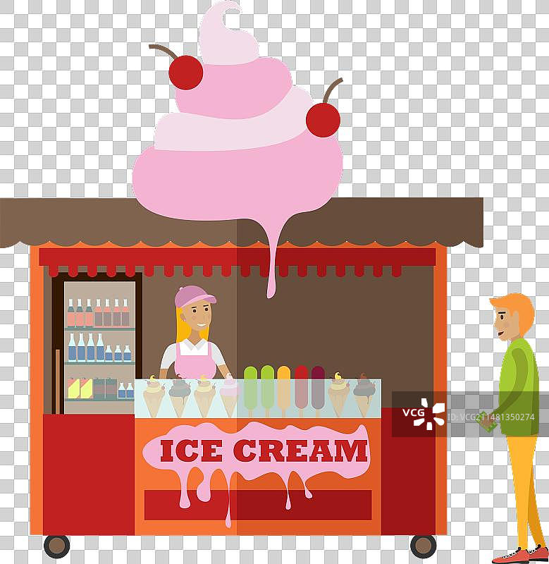 游乐园里的冰淇淋街市图片素材